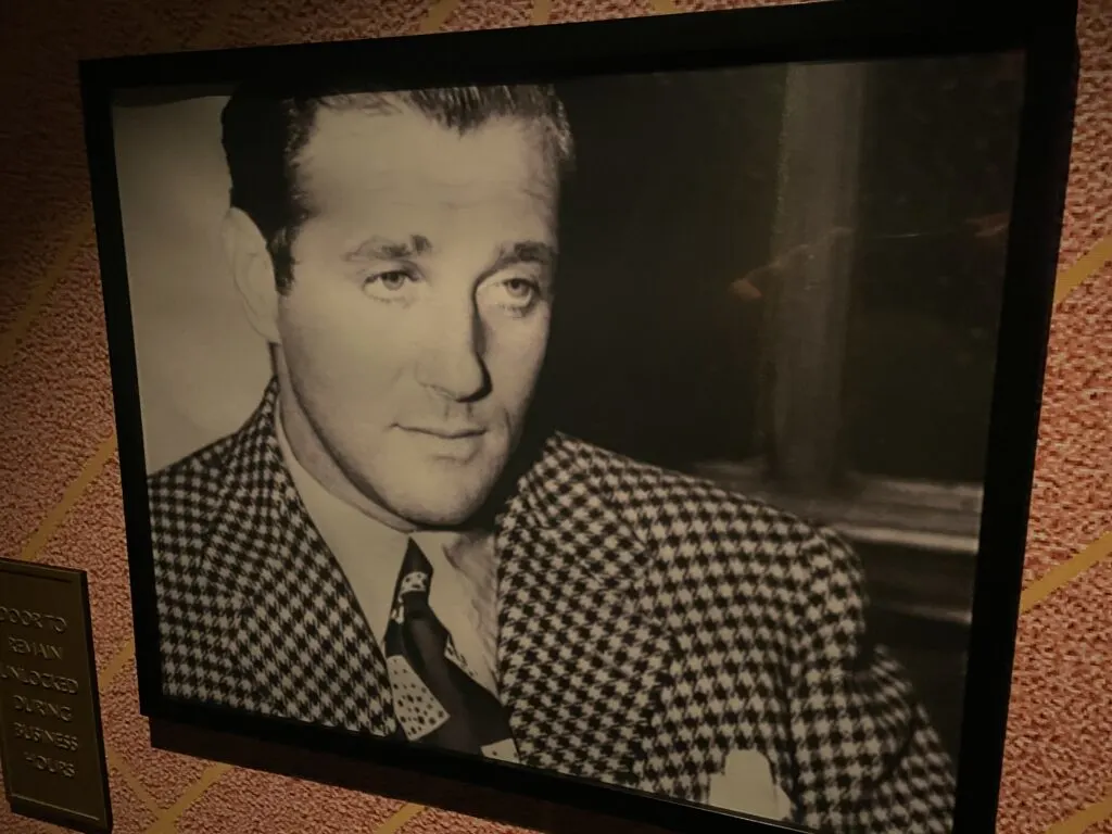 A portrait of mobster Bugsy Siegel. 