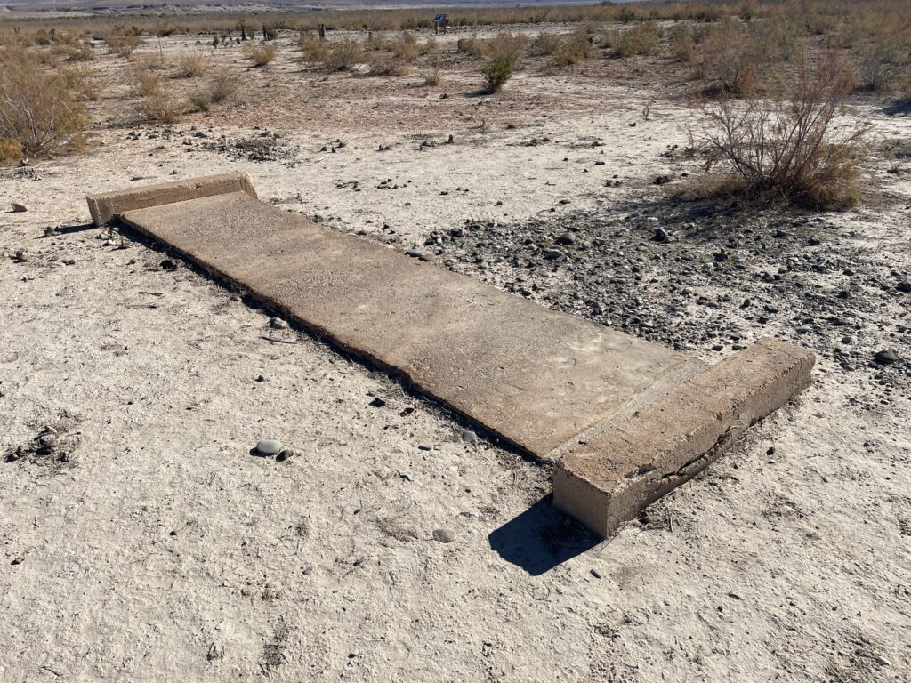 A long rectangular slab of concrete. 