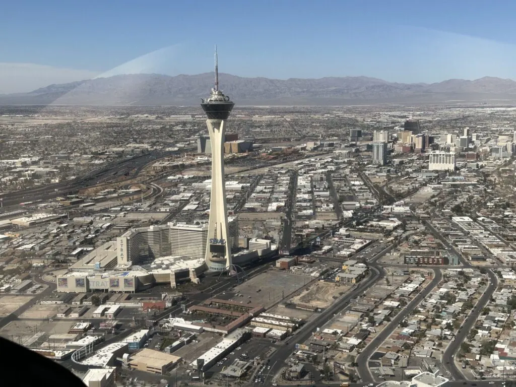 STRAT's SkyPod Tower from the Helicopter.