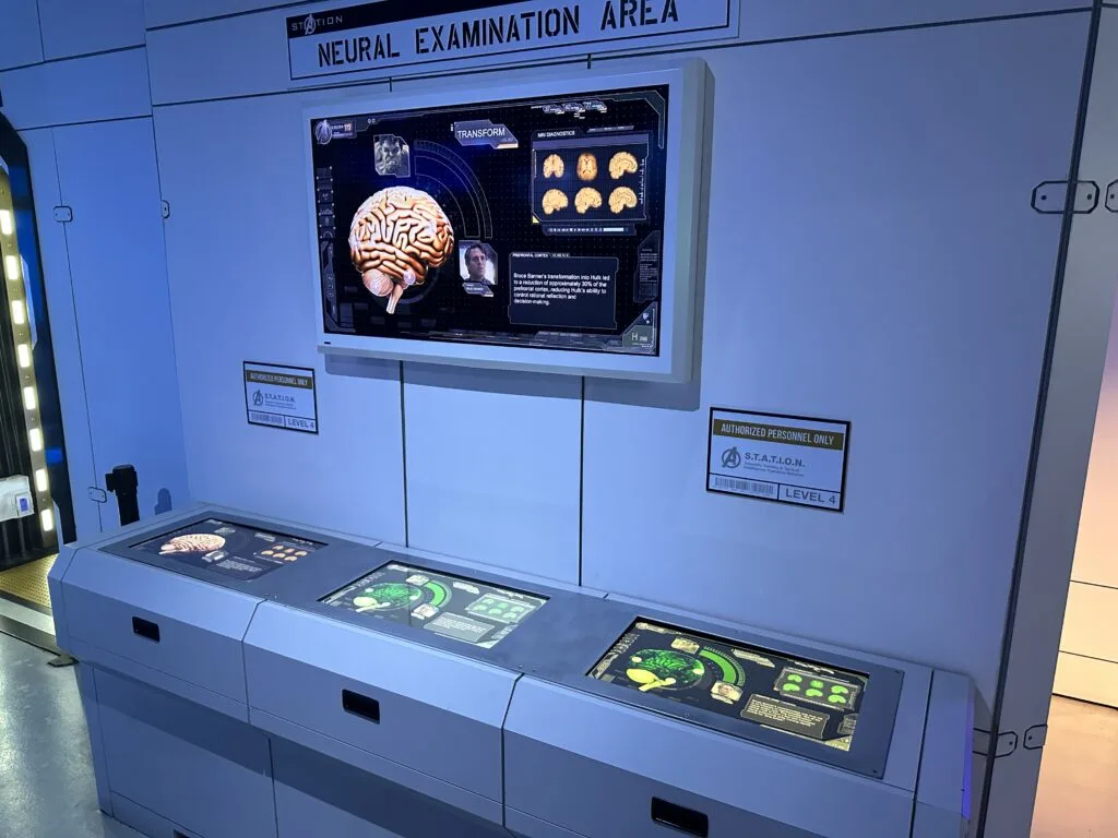 Interactive displays that users could manipulate to gain more information about characters.