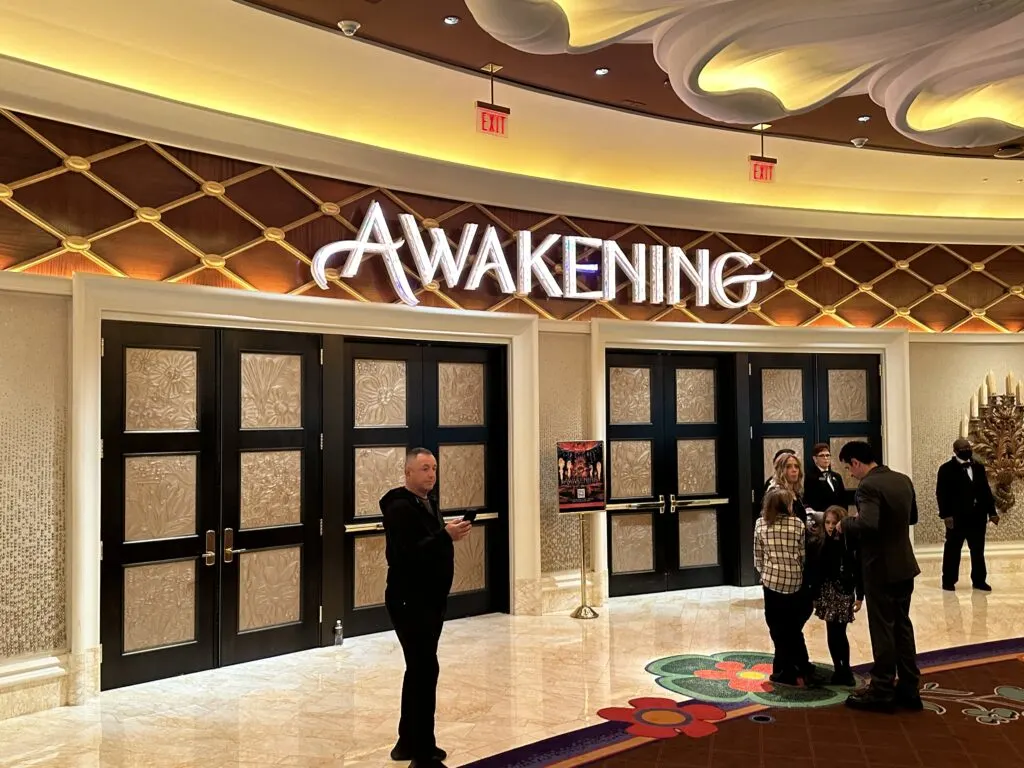 The entry doors to Wynn's Awakening Theater.