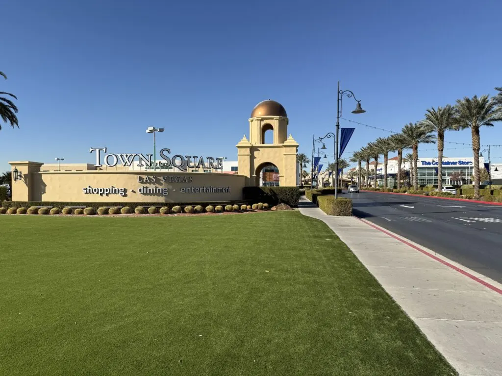 The entrance to Town Square, south of the Las Vegas Strip.