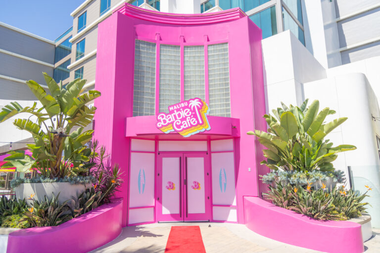 Exterior entrance to Barbie Malibu Cafe.