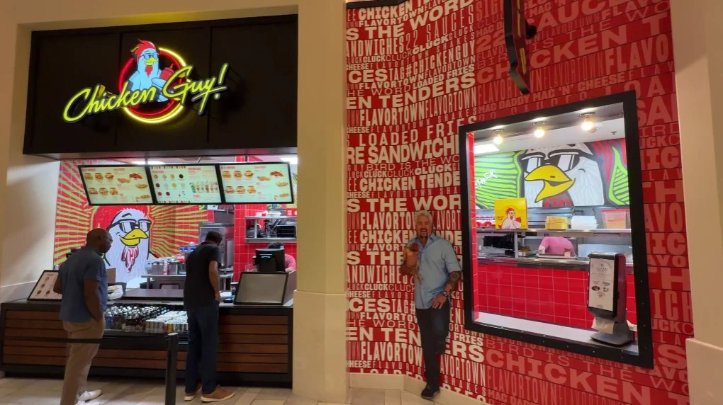 Exterior of Chicken Guy at Caesars Palace.