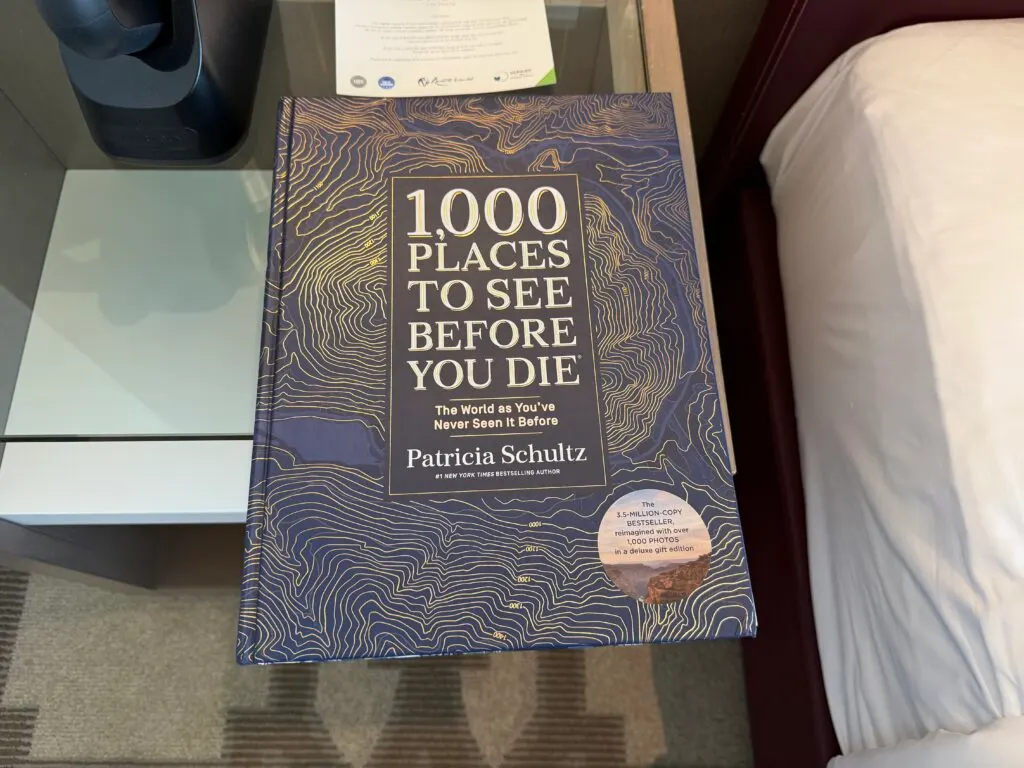 A book titled 1000 places to see before you die. 