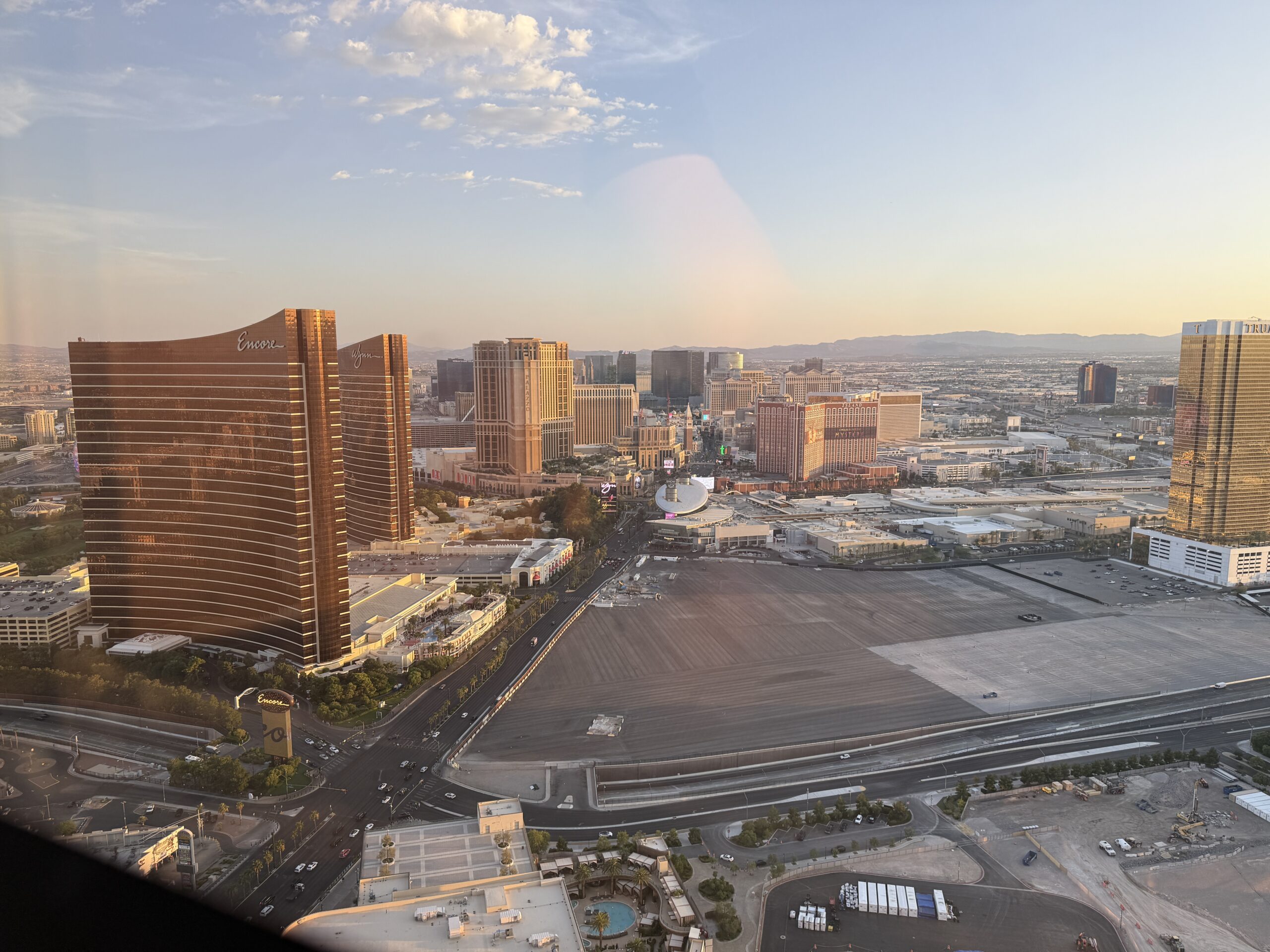 View of the Las Vegas Strip from my room at dusk.