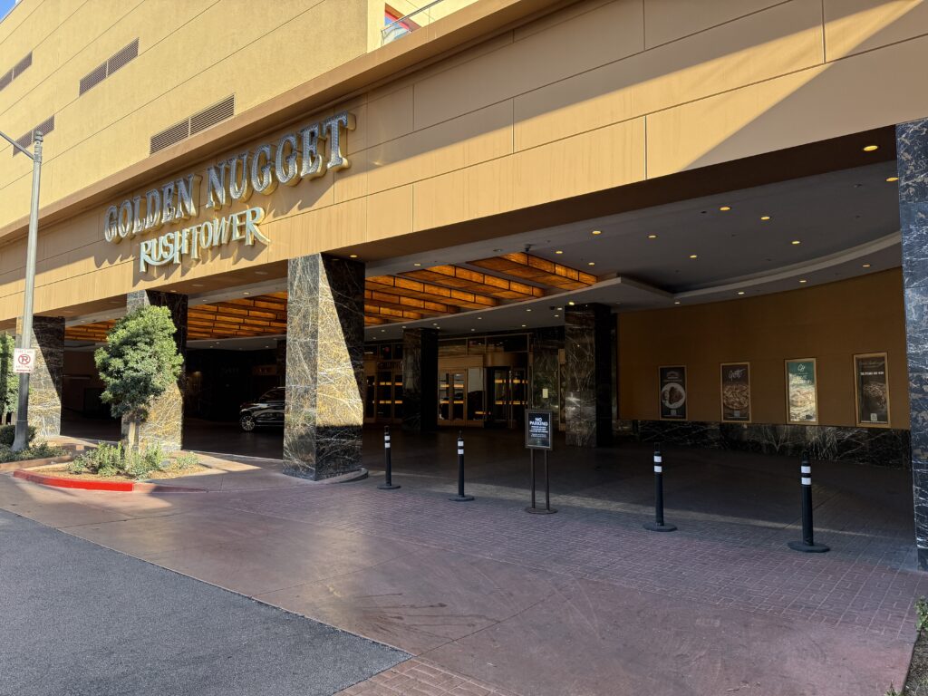 The outside of the Rush Tower's Porte Cochere.