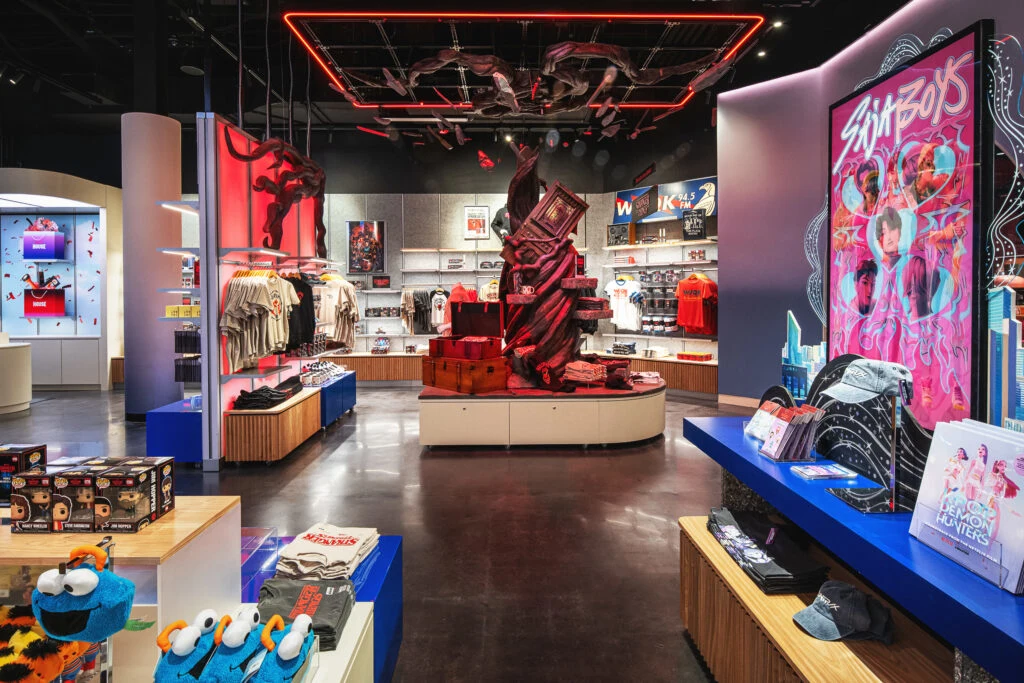 A gift shop stocked with show banded merch.