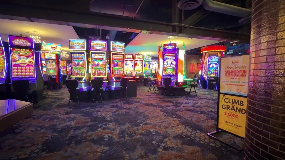 Slots on the casino floor at Downtown Grand.