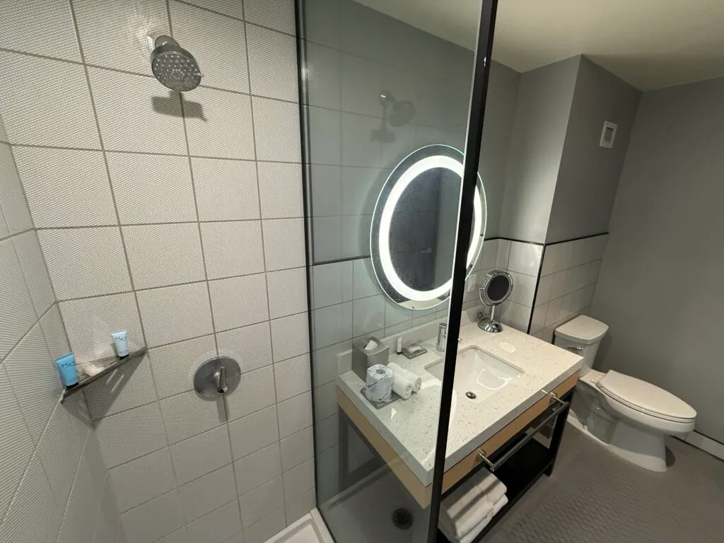 Another angle of the bathroom from inside the shower. 