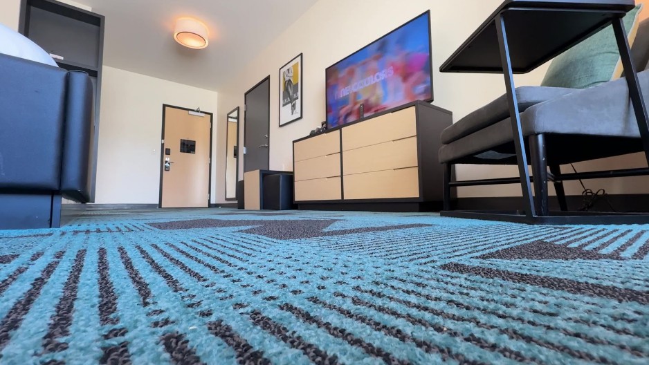 A shot from the floor, which shows the carpet up close and in detail.