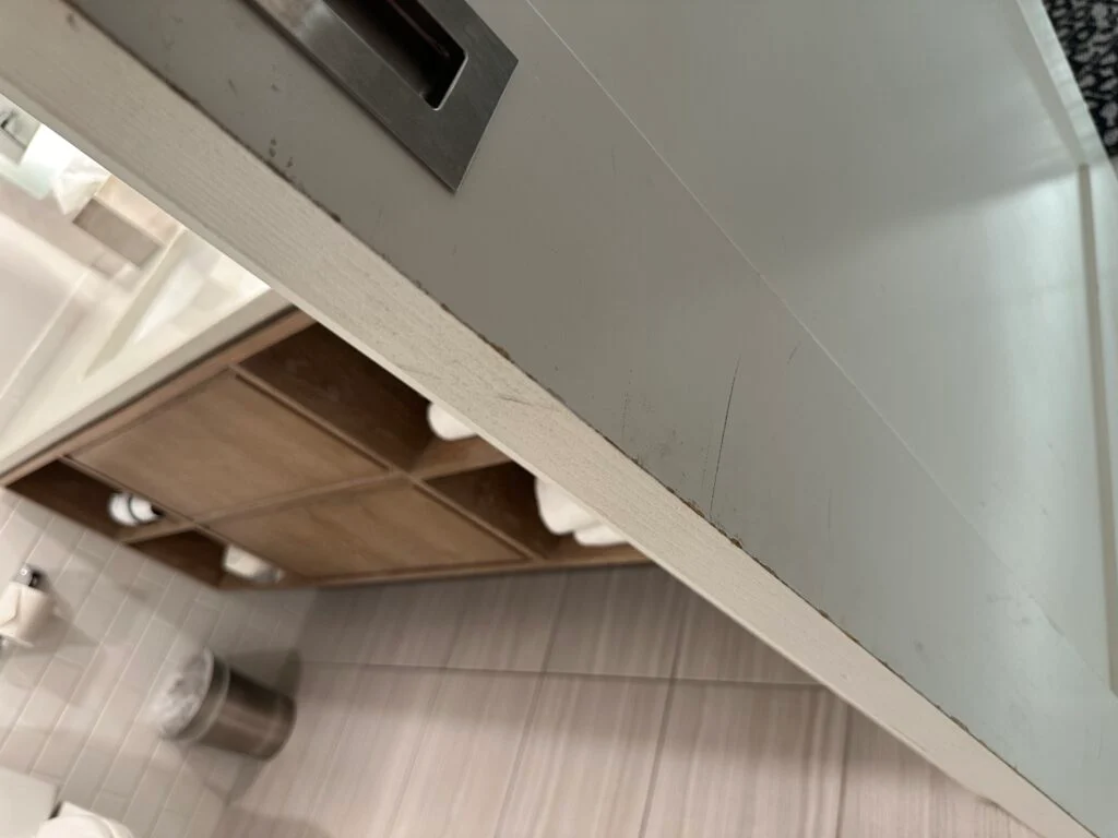 Scrapes on the door. 