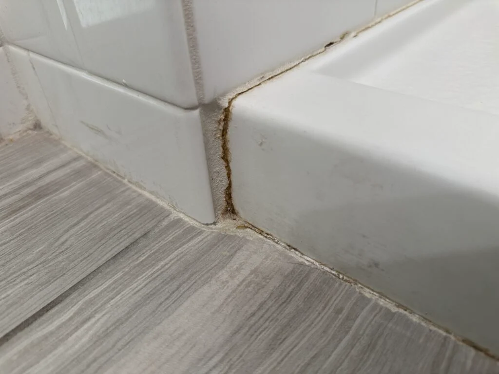 Another discolored shower joint.