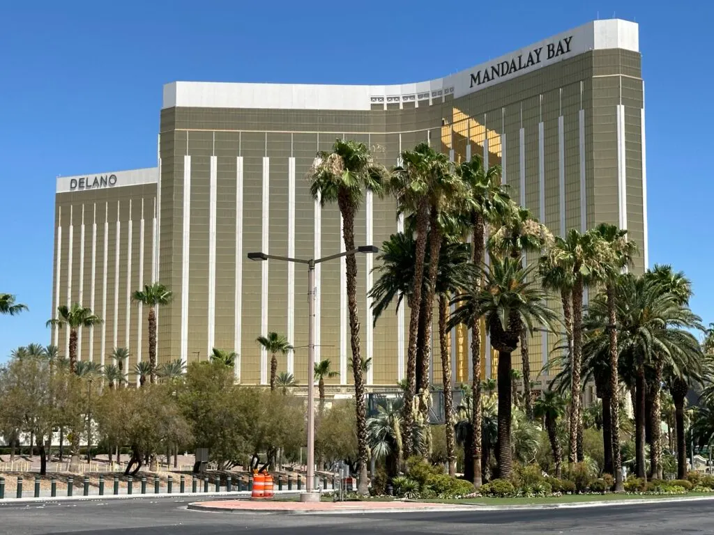 Mandalay Bay Exterior on a sunny day.