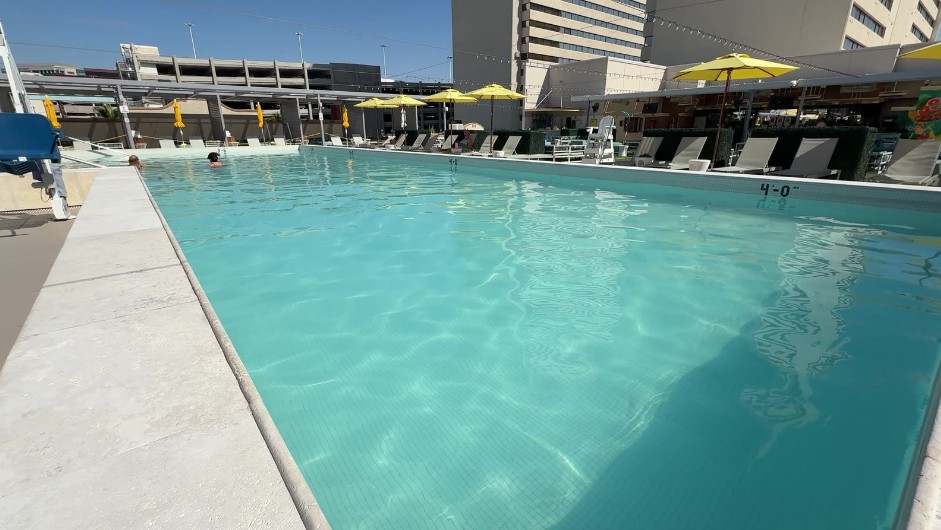The Pool at Downtown Grand, shot from the corner of the pool.