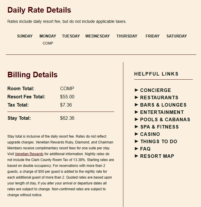 A booking confirmation that shows what I paid.