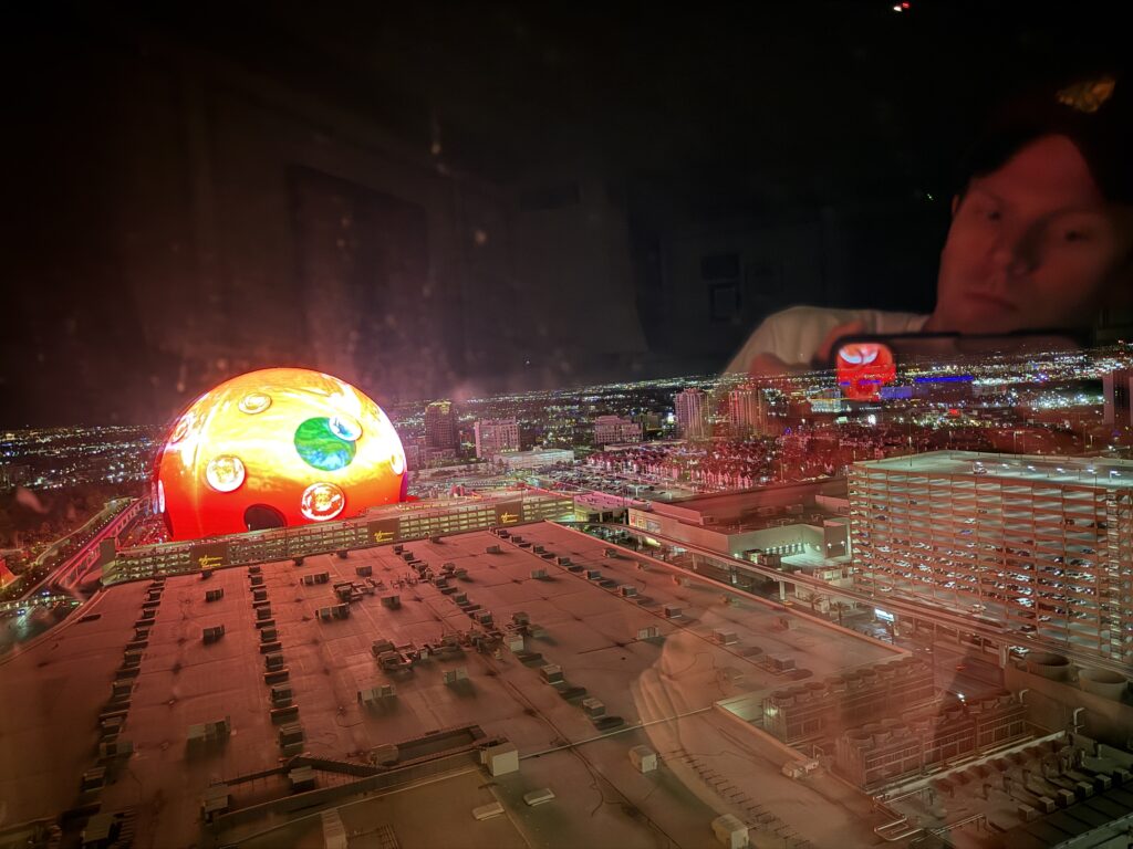 A view of the Sphere from my suite.