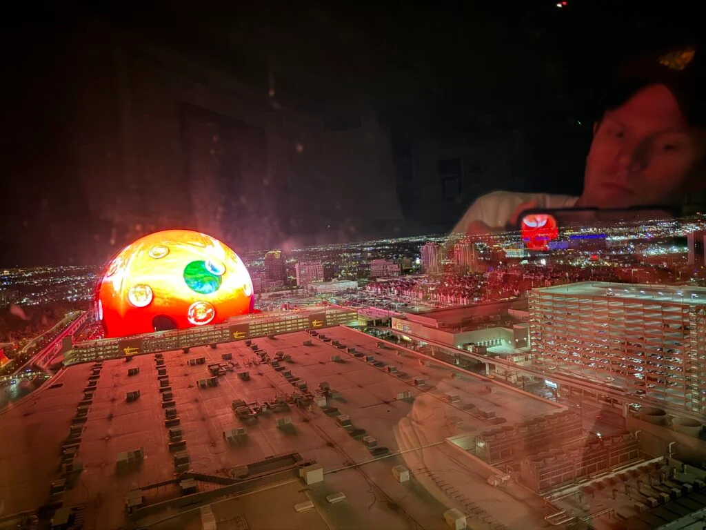 A view of the Sphere from my suite. 