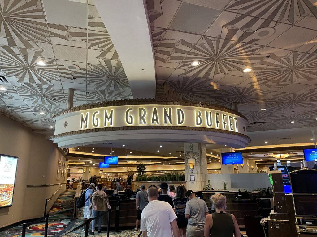 The entrance and sinage for MGM Grand's Buffet.