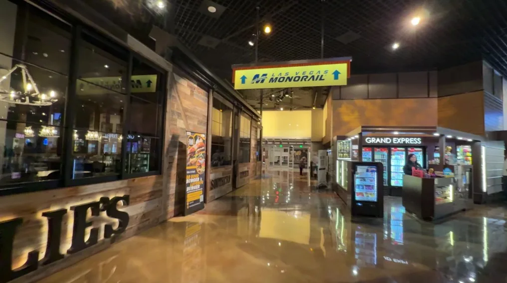 Signage for MGM Grand's Monorail stop. 