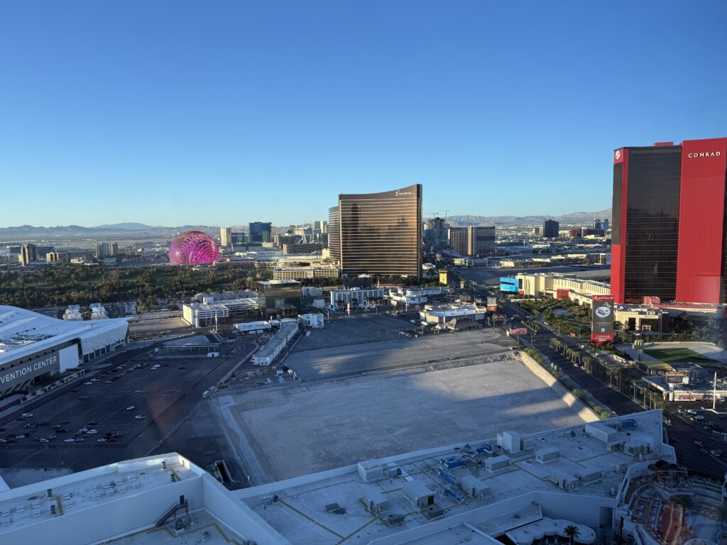 A view of Wynn & Resorts World from my room. 