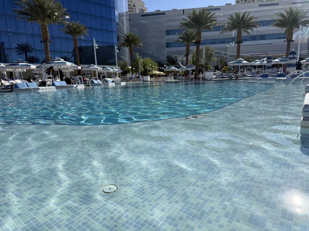 The pool, which offers multiple depths. 