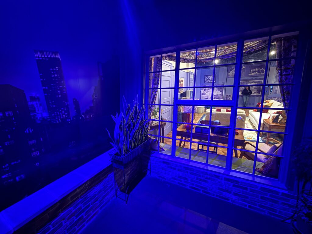 The view in through the window from the balcony in Monica & Rachel's Aprtment. 