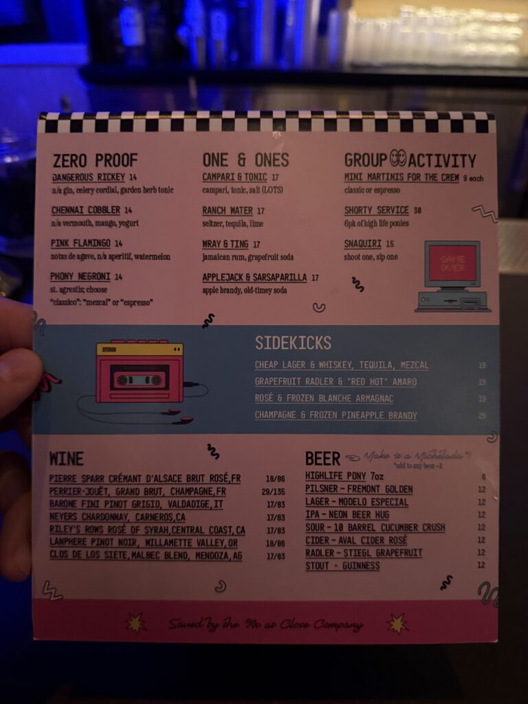 Drink Menu at Close Company. 