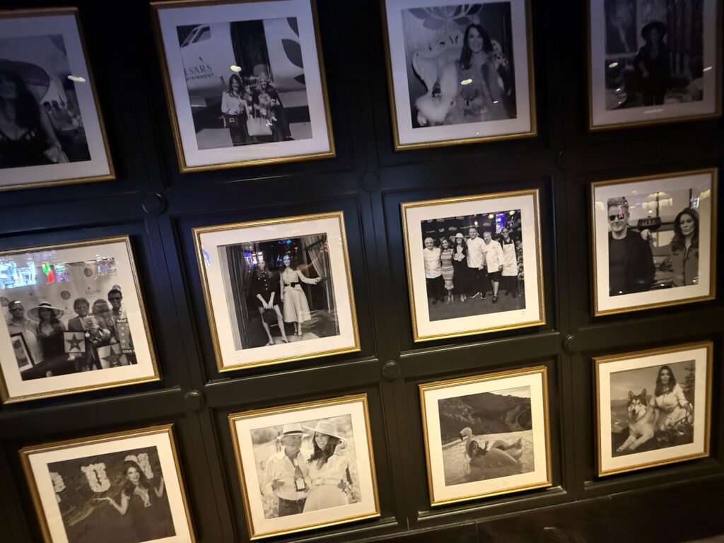 Pictures of Vanderpump on the wall in the casino.