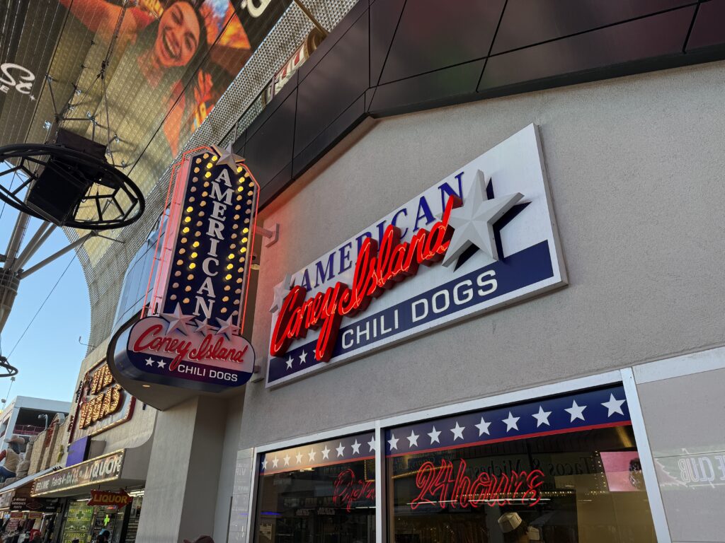 Exterior signing at American Coney Island.