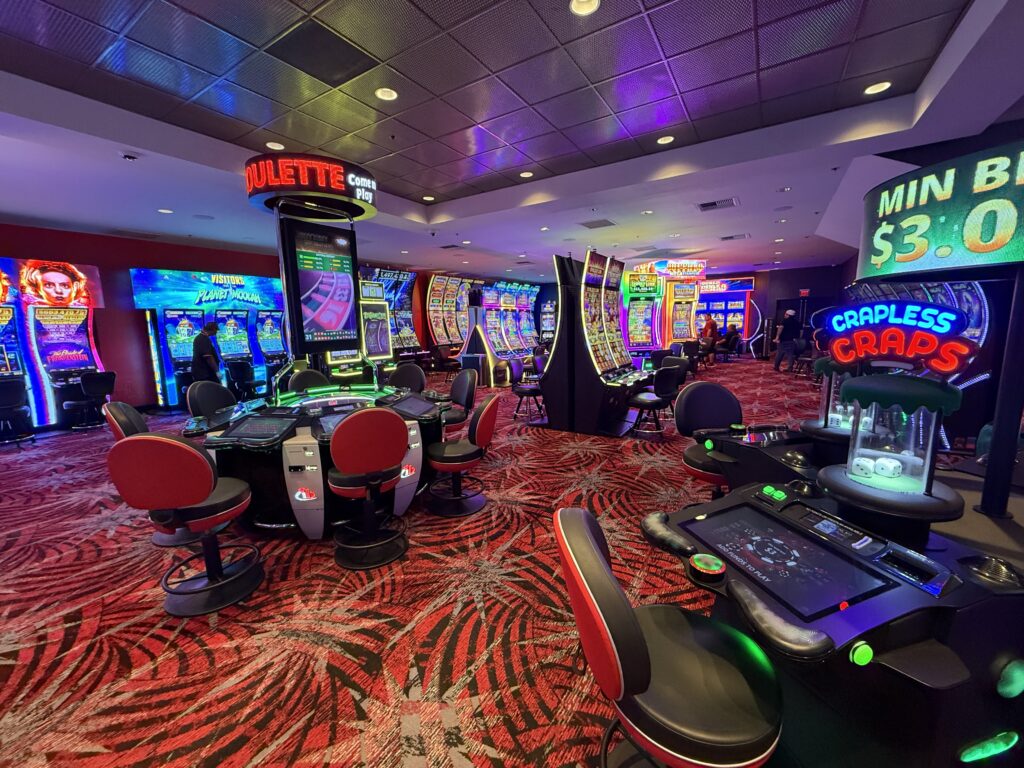 Slot machines on the gaming floor at the D.