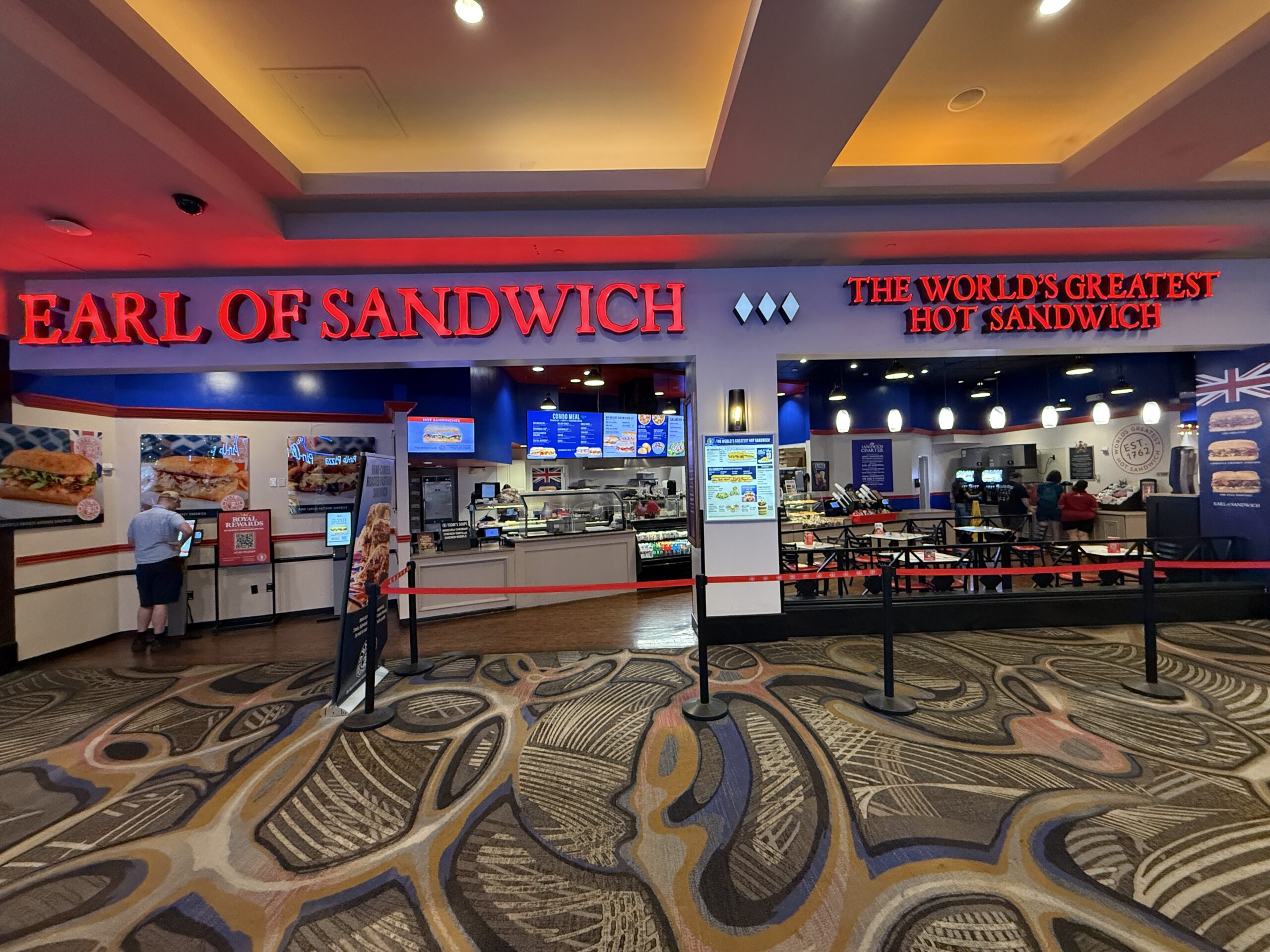 Earl of Sandwich exterior from the Planet Hollywood casino floor.
