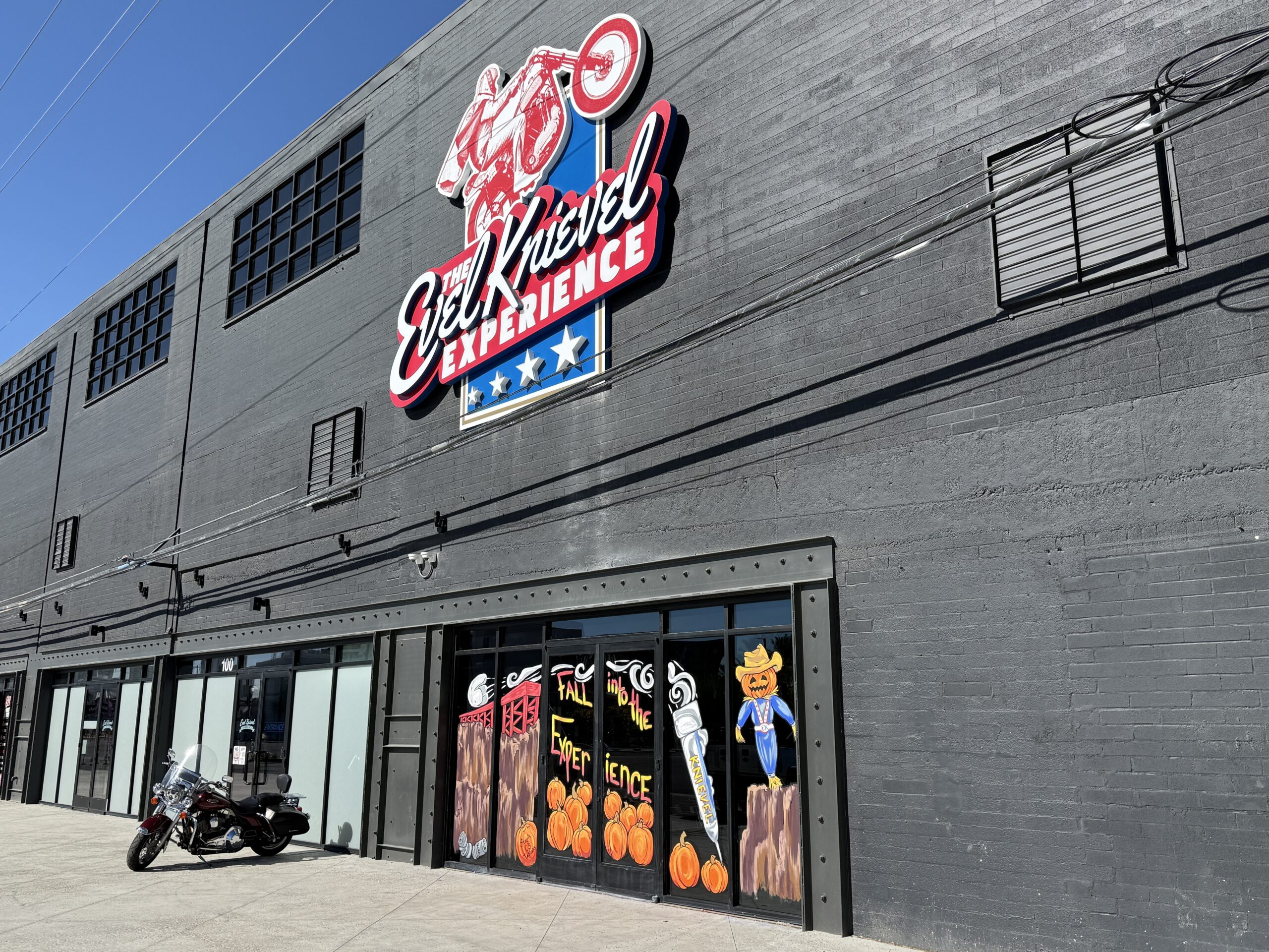 Exterior facade of the Evel Knievel Experience in Las Vegas.