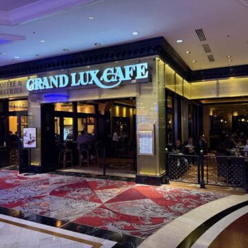 Exterior of Grand Lux Cafe at The Venetian Las Vegas.
