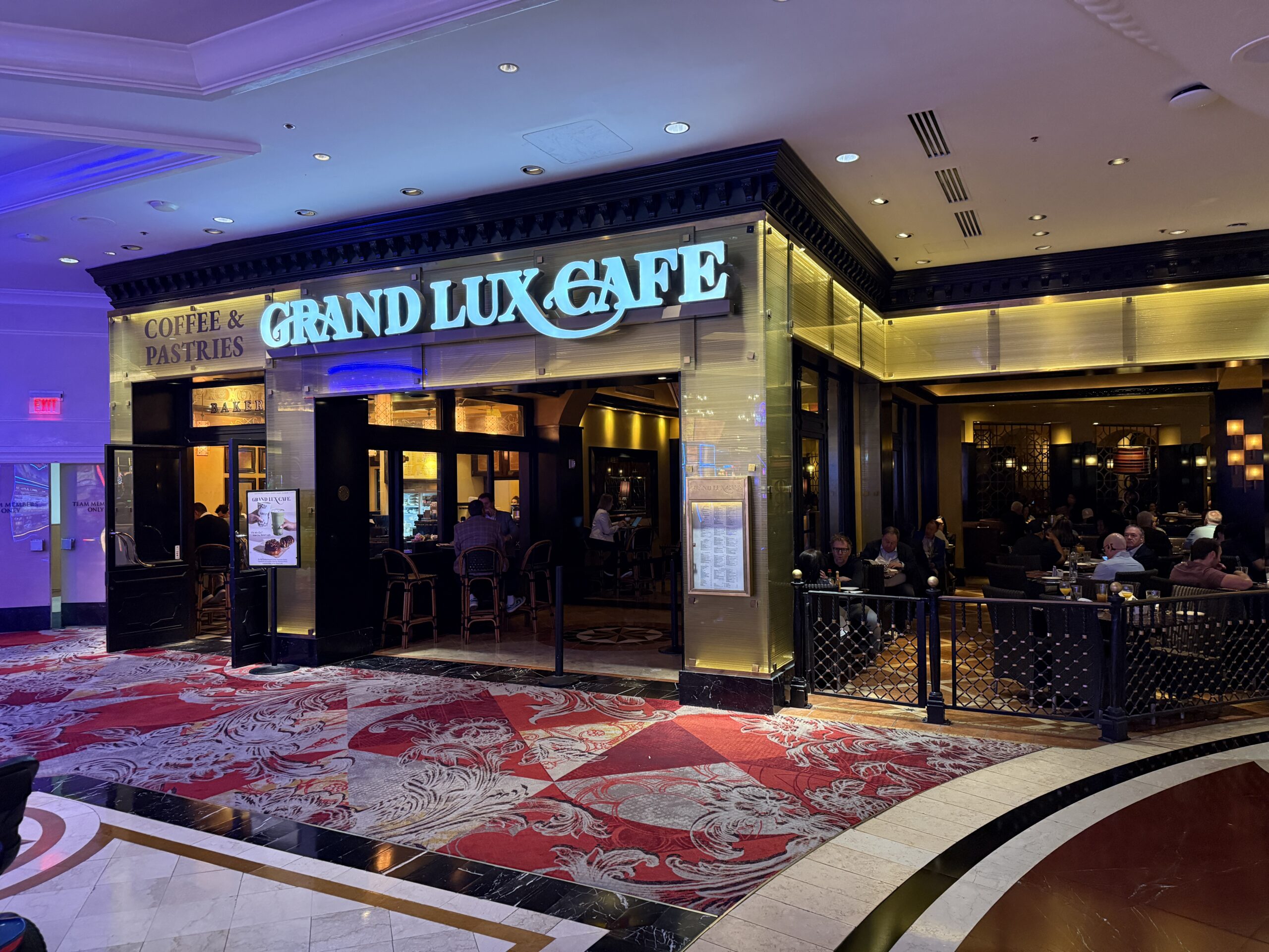 Exterior of Grand Lux Cafe at The Venetian Las Vegas.