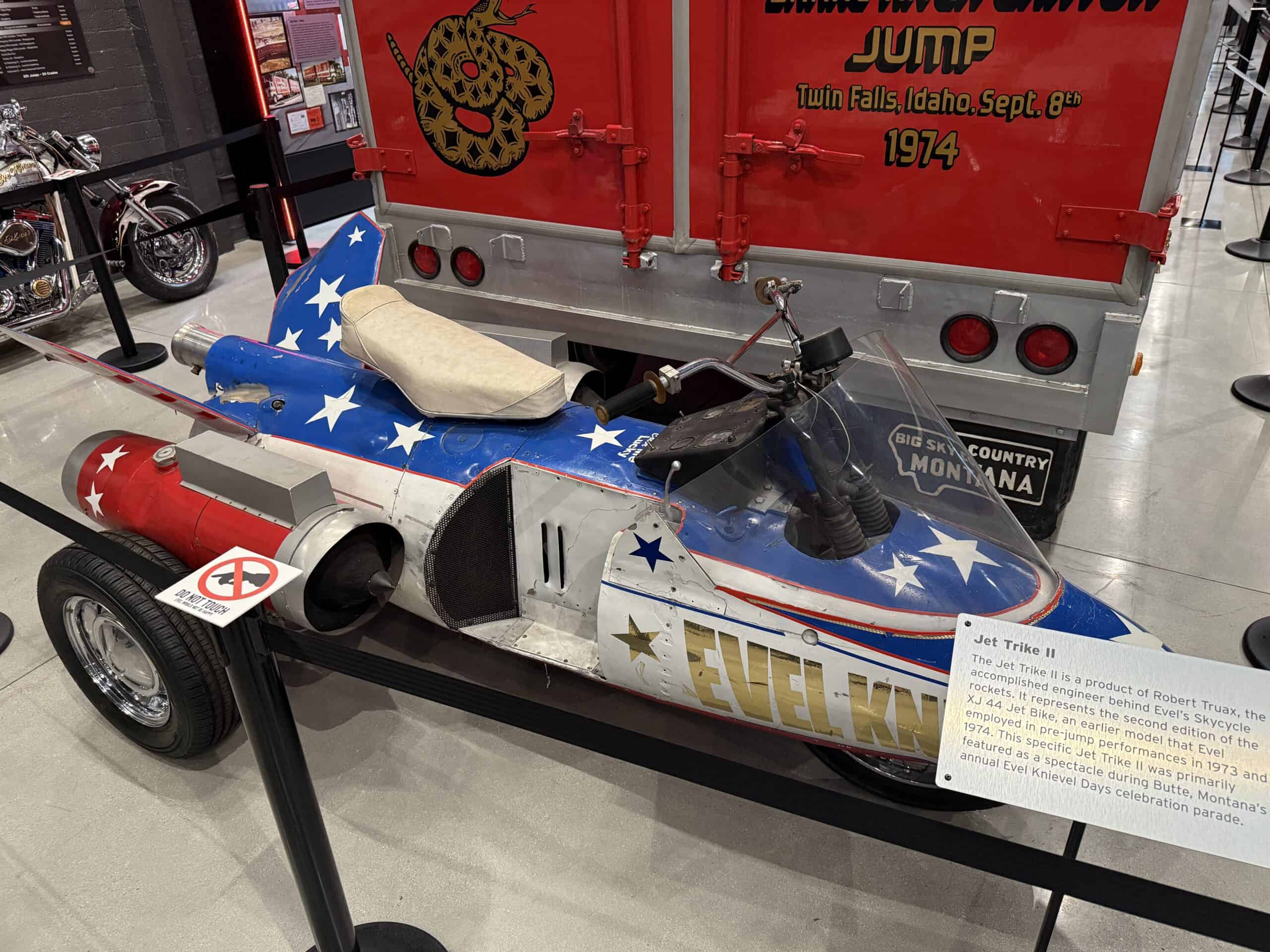 A jet powered 3 wheel motorcycle.