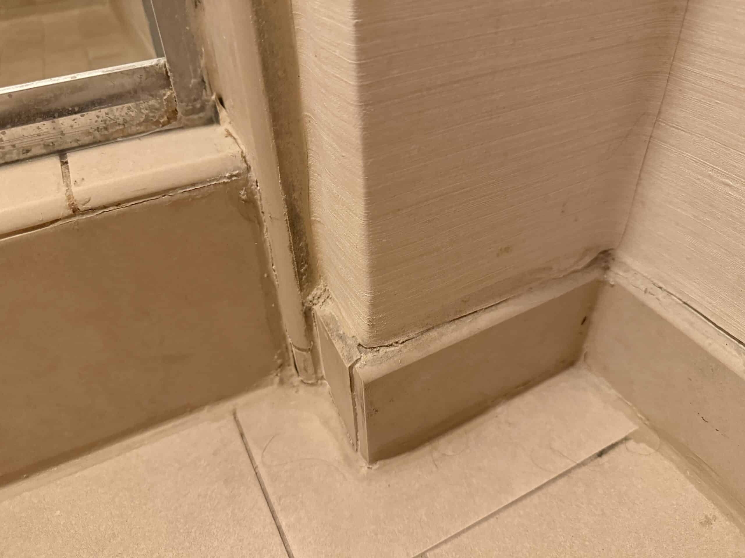 A grimey corner of the bathroom in my Premier King Room.
