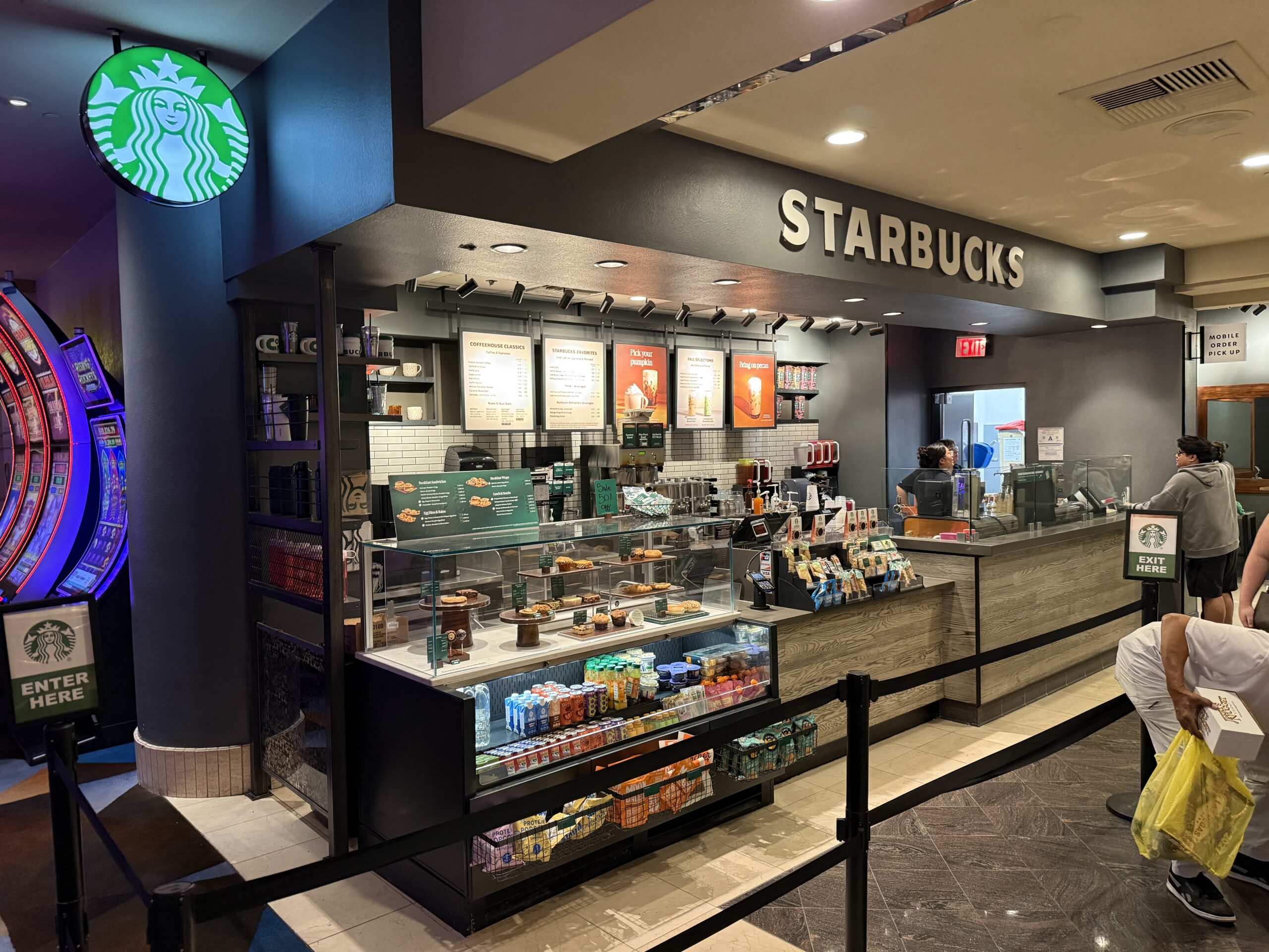 Exterior of Starbucks at Palace Station.