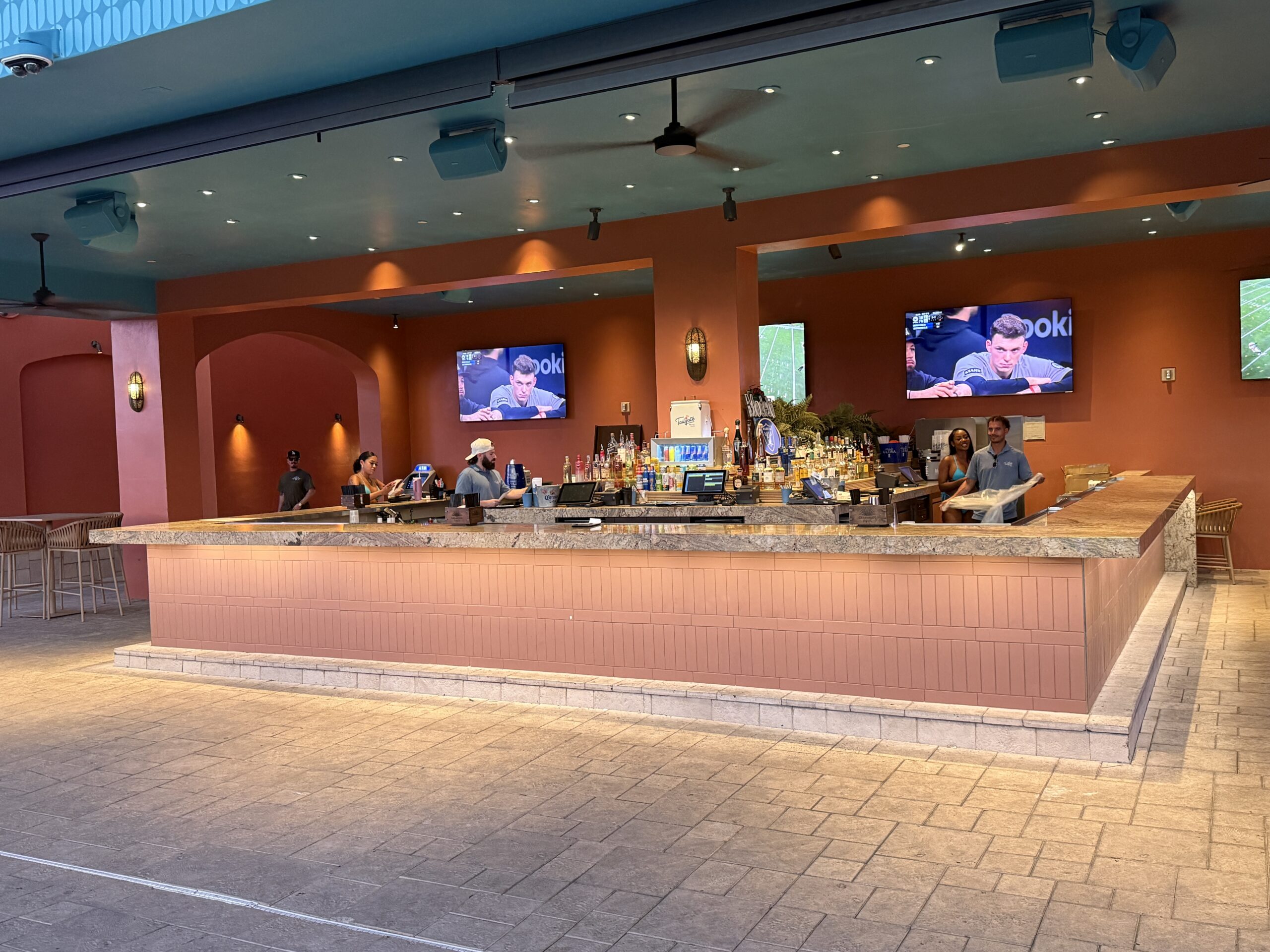 The bar at Tailgate Beach Club.